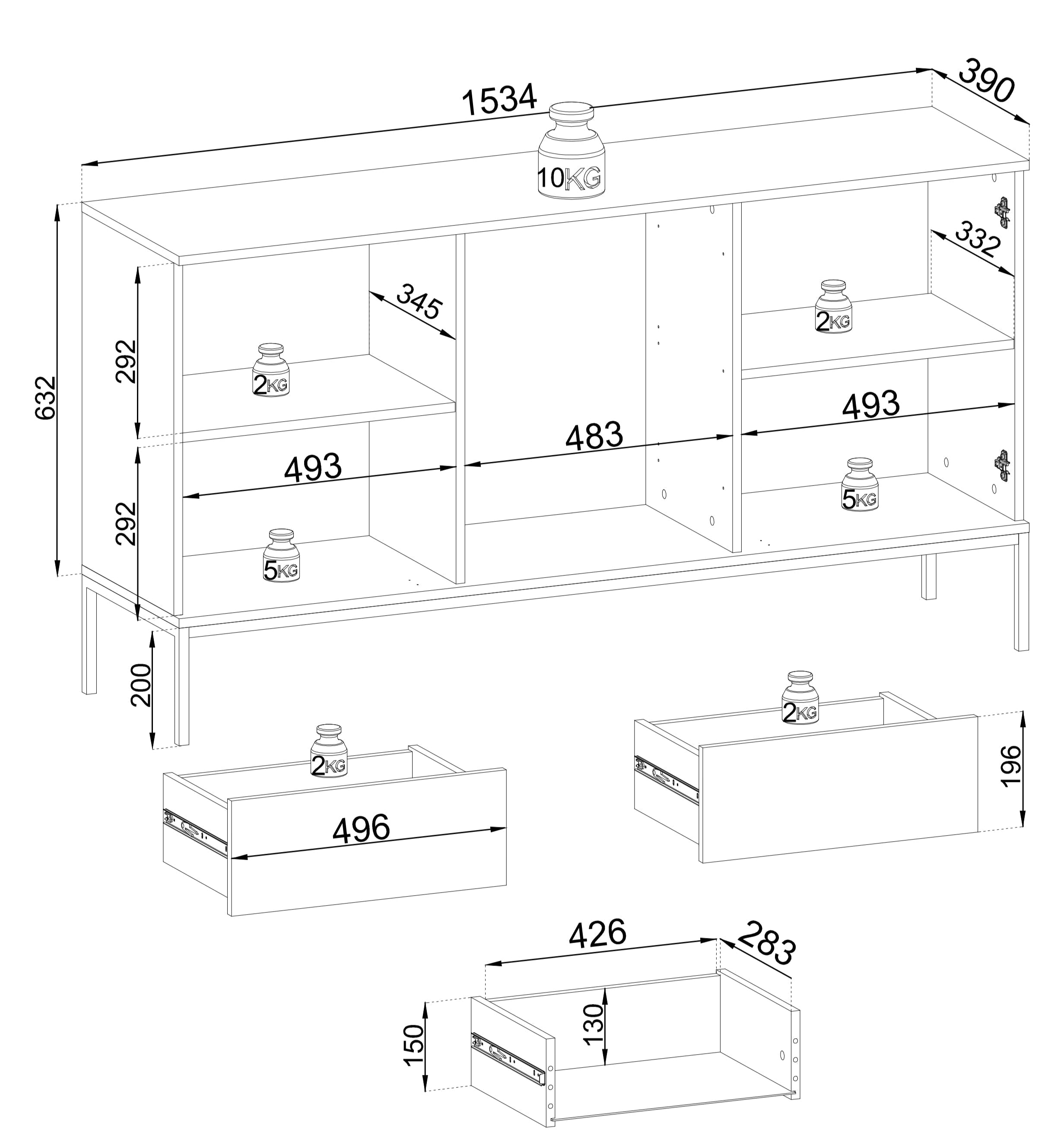 SENTO KSZ-154 skænk
