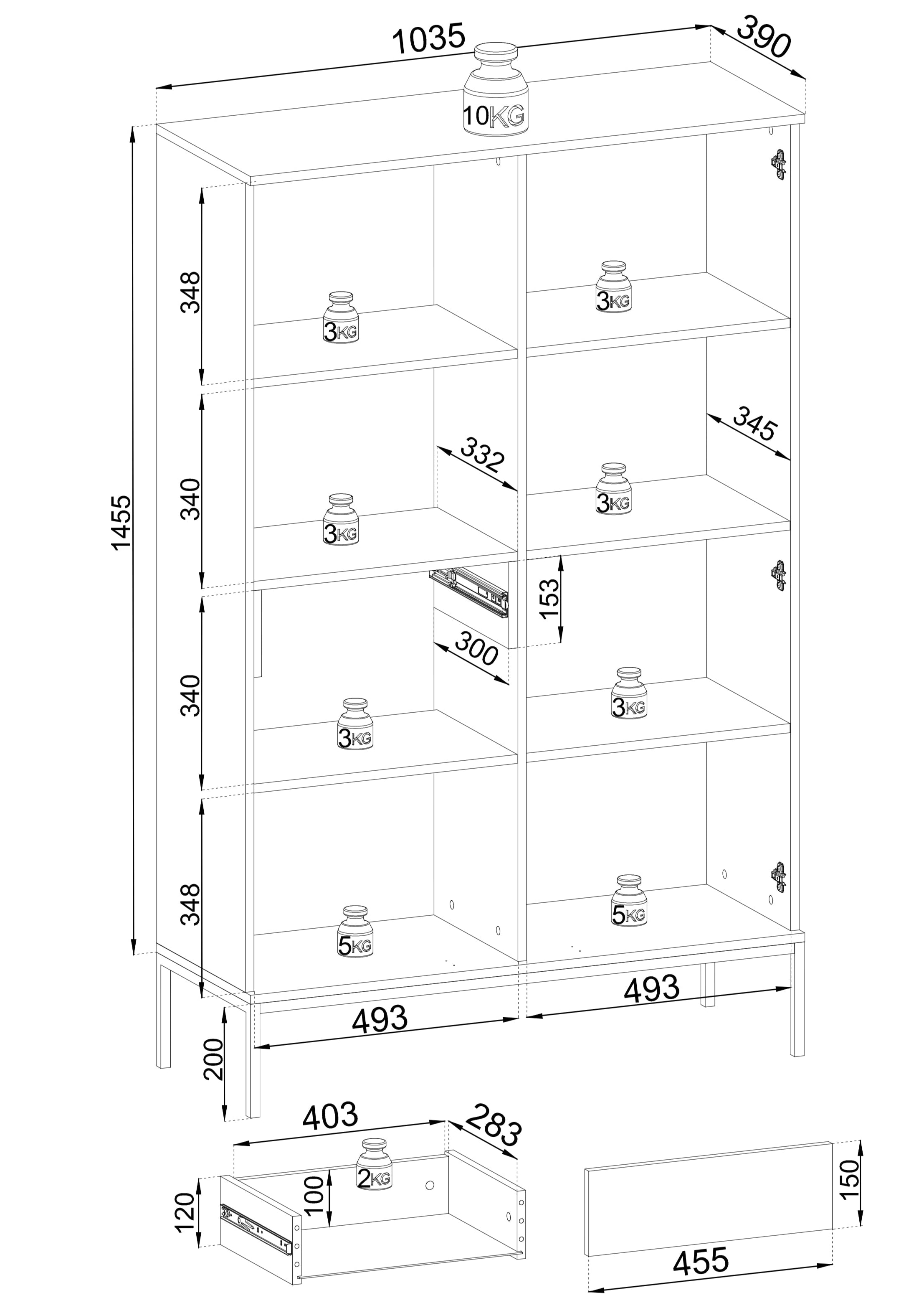 SENTO WTSZ-104 vitrineskab