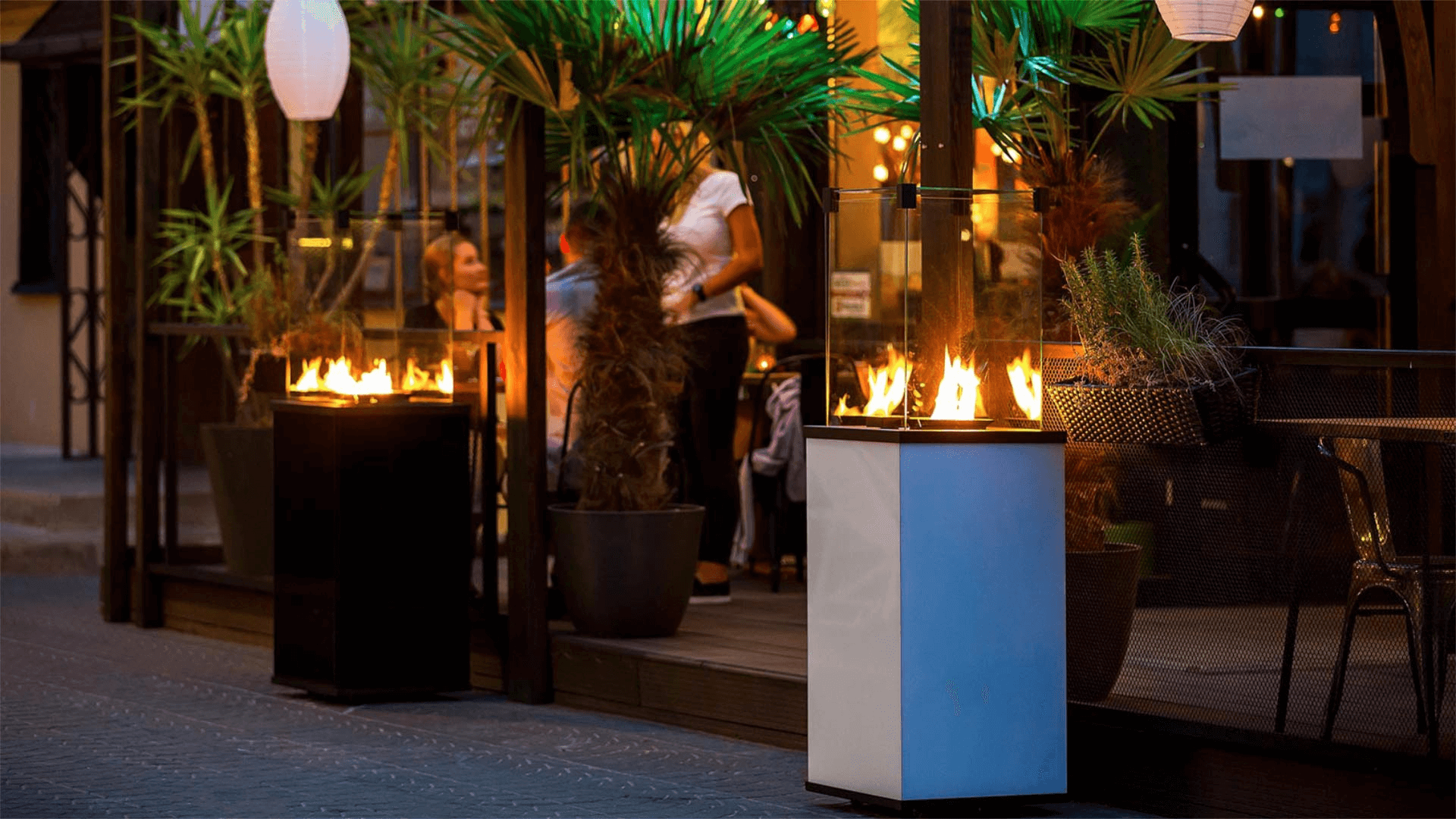 PATIO GAS pejs hvid - Med fjernbetjening
